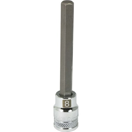 Dynamic Tools 3/8" Drive Metric Hex Head, 8mm Long Bit, Chrome Finish Socket D006408